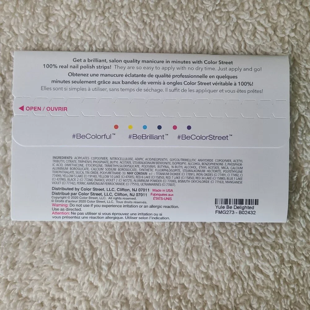 Color Street Yule Be Delighted 100% Real Nail Polish Strips